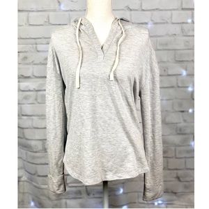 Lightweight V-Neck Hooded Sweatshirt